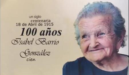 Imagen 2015. Isabel Barrio González 100 años