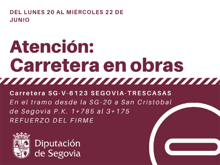 Imagen La Diputación reforzará la próxima semana el firme de la carretera provincial SG-V-6123 en el tramo de la SG-20 a San Cristóbal de Segovia